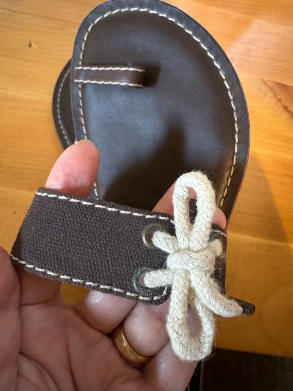 GAP Dark Brown Rope-Detail Slide Sandals - Picture 2 of 3